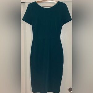 Boden Short-Sleeve Midi Sheath Dress in Deep Teal